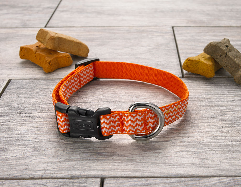 Orange Chevron Dog Collar