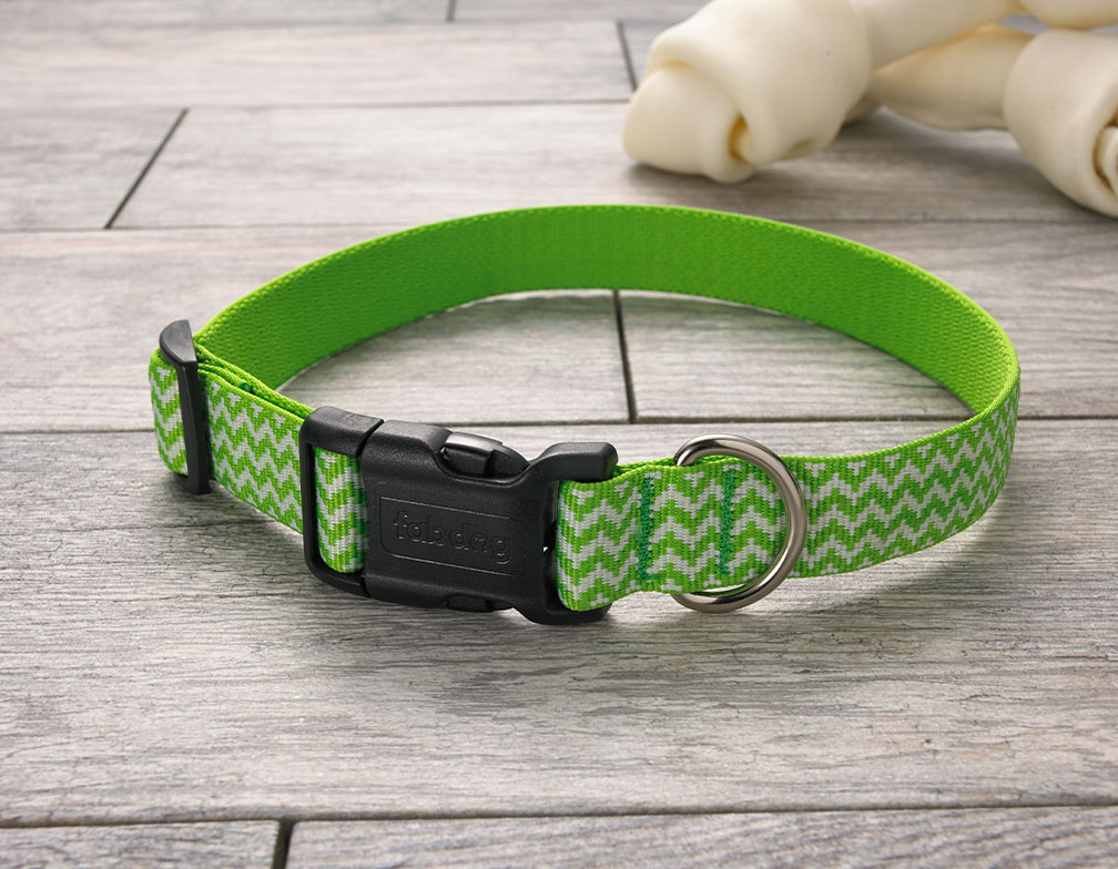 Green Chevron Dog Collar